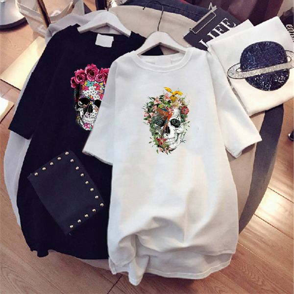 summer tshirt dress halloween flower skull print loose vestido female kawaii plus size mini dresse casual short sleeve clothes, White;black
summer tshirt dress halloween flower skull print loose vestido female kawaii plus size mini dresse casual short sleeve clothes, White;black