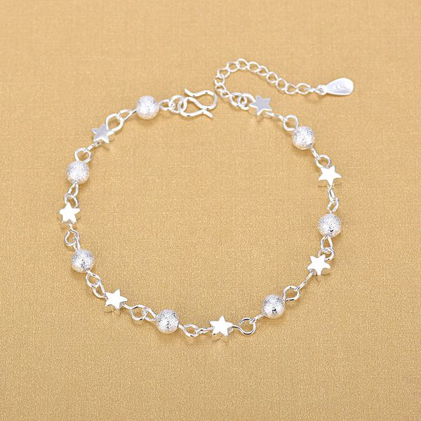 silver chain hollow ball star bracelets 925 fashion bracelets fine fashion bracelet, Black 
silver chain hollow ball star bracelets 925 fashion bracelets fine fashion bracelet, Black