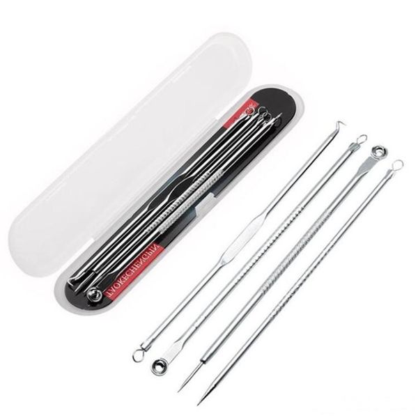 4pcs facial blackhead pimple spot comedone remover extractor stainless steel acne needle tweezers clips for face care 
4pcs facial blackhead pimple spot comedone remover extractor stainless steel acne needle tweezers clips for face care