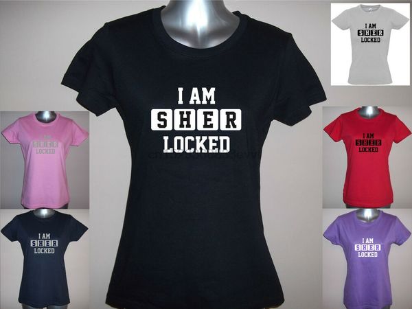 new ladies i am sher locked funny sherlock t-shirt 8 to 16