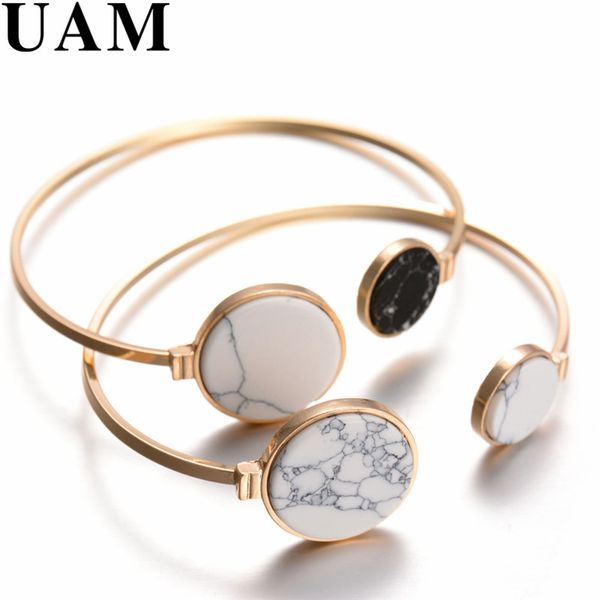 uam gold color fashion trendy round black white faux marbleized stone charm zinc alloy bracelet for women
uam gold color fashion trendy round black white faux marbleized stone charm zinc alloy bracelet for women