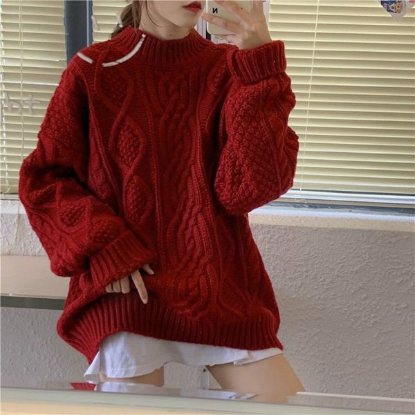 women's sweaters woman 2021 winter solid color sweater female loose casual turtleneck knitting pullovers korean women jacket t01, White;black
women's sweaters woman 2021 winter solid color sweater female loose casual turtleneck knitting pullovers korean women jacket t01, White;black