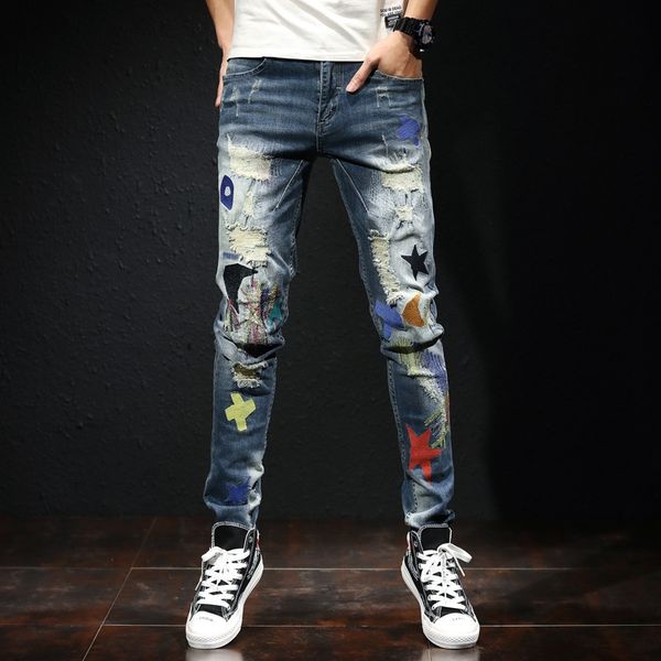 2019 autumn and winter jeans men's korean style trendy men's casual slim fit leggings versatile tight casual pants tight pantsstre, Blue
2019 autumn and winter jeans men's korean style trendy men's casual slim fit leggings versatile tight casual pants tight pantsstre, Blue