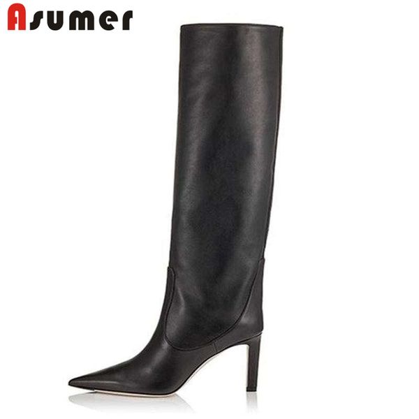 boots asumer big size 34-43 fashion knee high pointed toe genuine leather slip on prom autumn winter crystal 2021, Black
boots asumer big size 34-43 fashion knee high pointed toe genuine leather slip on prom autumn winter crystal 2021, Black