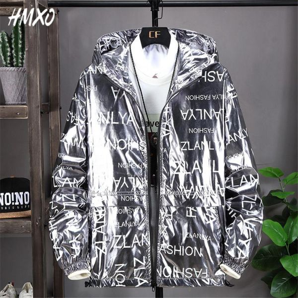 HMXO New Full Letter Print Shining Silver Hooded Jacket Men's Harajuku Jackets Hip-hop Streetwear Zipper Coats Male Clothes
HMXO New Full Letter Print Shining Silver Hooded Jacket Men's Harajuku Jackets Hip-hop Streetwear Zipper Coats Male Clothes