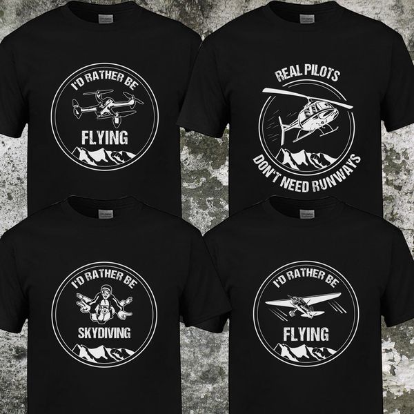 2018 fashion new shirt real skydiving flying drone men's clothing tee shirt