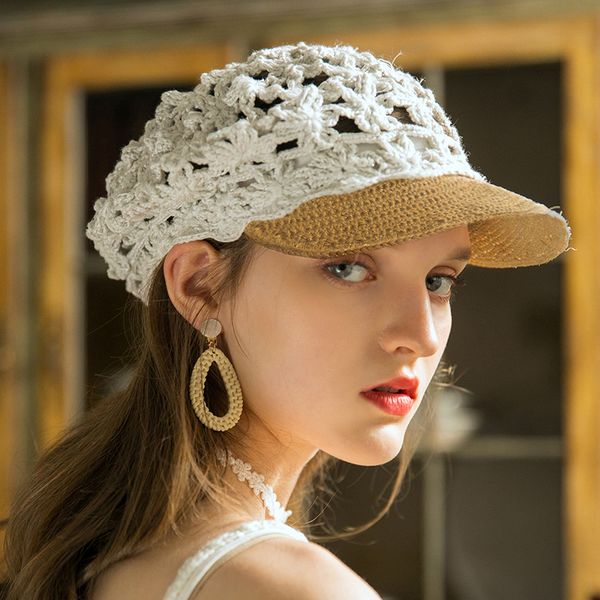 berets x042 hand-woven flower hats knitting hollow baseball cap summer street fashion all-match knitted crochet caps, Blue;gray
berets x042 hand-woven flower hats knitting hollow baseball cap summer street fashion all-match knitted crochet caps, Blue;gray
