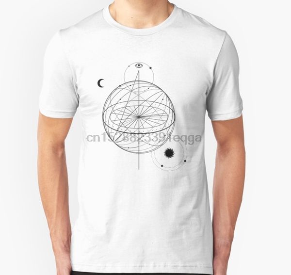 men short sleeve tshirt alchemy symbol with eye moon sun t shirt women t-shirt