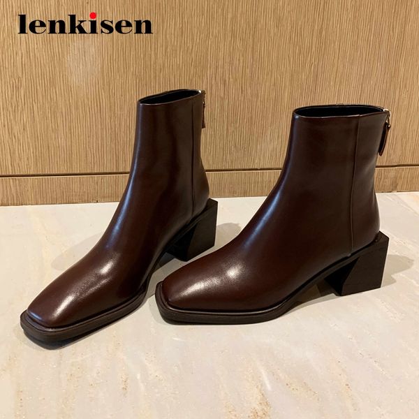 lenkisen plus size western boots real leather handmade thick high heel square toe zipper keep warm winter star ankle boots l5f1, Black
lenkisen plus size western boots real leather handmade thick high heel square toe zipper keep warm winter star ankle boots l5f1, Black