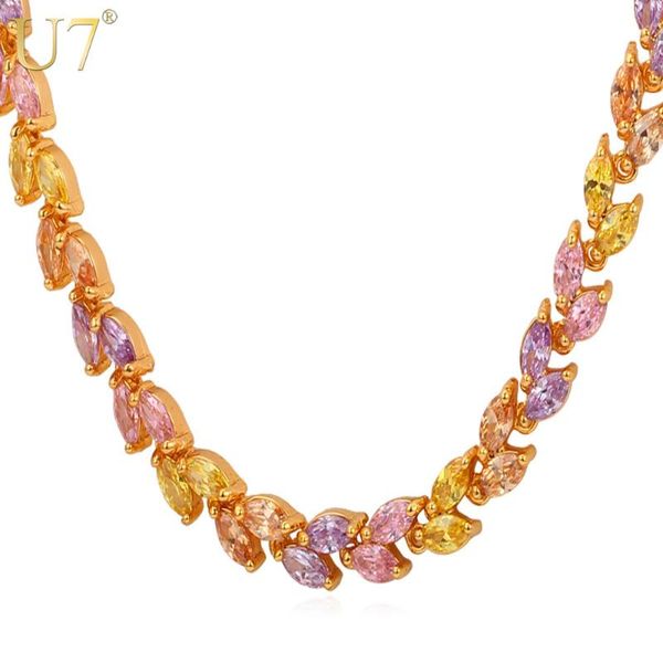 u7 romantic necklace trendy yellow gold color cubic zirconia wheat chain leaves necklace women jewelry wholesale n384, Silver
u7 romantic necklace trendy yellow gold color cubic zirconia wheat chain leaves necklace women jewelry wholesale n384, Silver