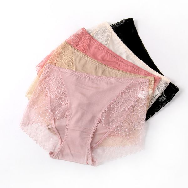 silk underwear women's silk lace breathable soft comfortable hip seamless mid-waist briefs lingerie female briefs panty, Black;pink
silk underwear women's silk lace breathable soft comfortable hip seamless mid-waist briefs lingerie female briefs panty, Black;pink