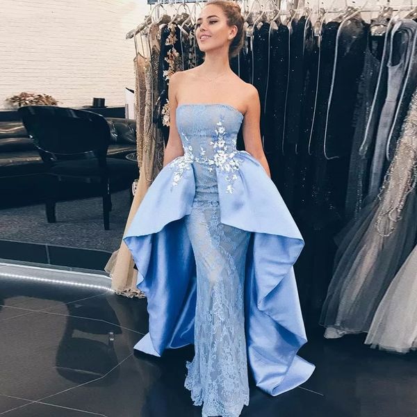 charming strapless light sky blue overskirt lace prom dresses appliques peplum women formal evening gowns girls pageant dress custom made, Black
charming strapless light sky blue overskirt lace prom dresses appliques peplum women formal evening gowns girls pageant dress custom made, Black