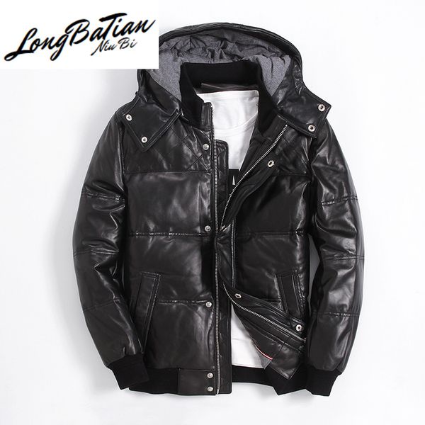leather jacket genuine men short sheepskin men's winter jackets puffer duck down coat xgy22055 kj1144, Black
leather jacket genuine men short sheepskin men's winter jackets puffer duck down coat xgy22055 kj1144, Black