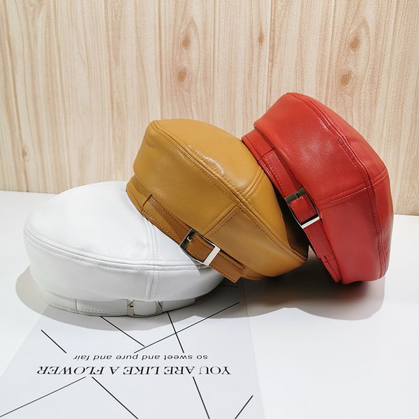 autumn winter fashion pu leather retro beanie hat cap red black yellow white women beret cap qz0163, Blue;gray
autumn winter fashion pu leather retro beanie hat cap red black yellow white women beret cap qz0163, Blue;gray