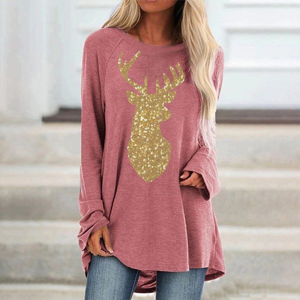 women's t-shirt 2021 sequined elk christmas shirts women tshirt long sleeve casual tees loose o neck large size lady female clothes, White
women's t-shirt 2021 sequined elk christmas shirts women tshirt long sleeve casual tees loose o neck large size lady female clothes, White