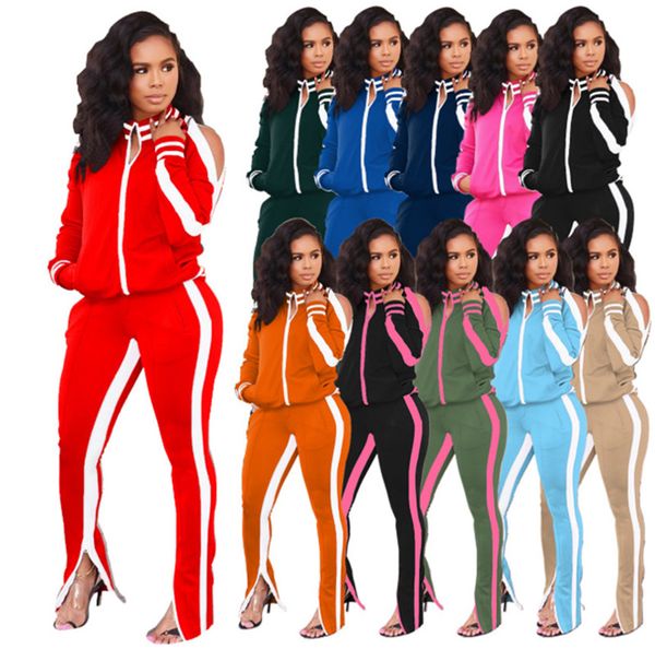 women casual tracksuit sport jogger suit panelled 2 piece set off shoulder jacket+leggings fall winter clothing contast color outfits 3776, White
women casual tracksuit sport jogger suit panelled 2 piece set off shoulder jacket+leggings fall winter clothing contast color outfits 3776, White
