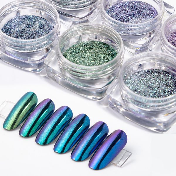 6pc set magic mirror powder laser glitter ultra-fine pigment dust shiny flour nail art manicure uv gel chameleon chrome purple, Silver;gold
6pc set magic mirror powder laser glitter ultra-fine pigment dust shiny flour nail art manicure uv gel chameleon chrome purple, Silver;gold