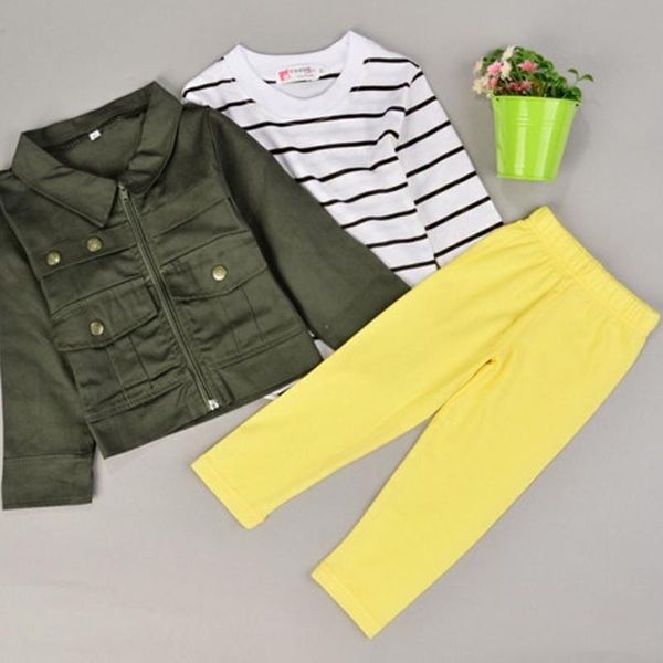 kids girls clothes long sleeve stripe + coat + trousers pants 1-5y children girls spring autumn clothing set, White
kids girls clothes long sleeve stripe + coat + trousers pants 1-5y children girls spring autumn clothing set, White