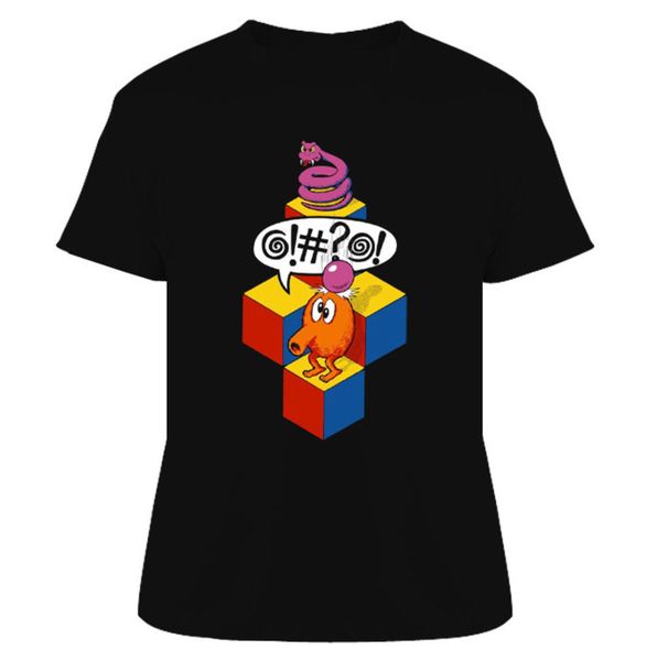 q bert retro 80s arcade video game t shirt short sleeve t-shirt funny print tee o-neck tee shirt tee