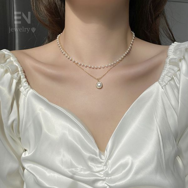 fashion women white pearl necklace gold double layer chain necklace pearl pendant necklaces for women 2020 korean jewelry, Silver
fashion women white pearl necklace gold double layer chain necklace pearl pendant necklaces for women 2020 korean jewelry, Silver