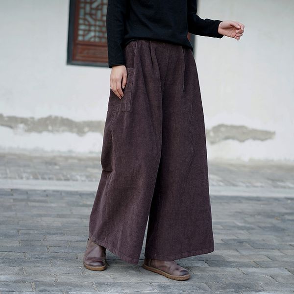 women's pants & capris 2021 winter women wide leg corduroy solid color casual loose full length cross trouser thicken warm, Black;white
women's pants & capris 2021 winter women wide leg corduroy solid color casual loose full length cross trouser thicken warm, Black;white