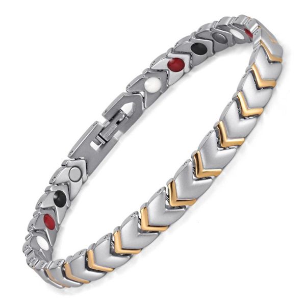 link, chain titanium health power bracelet bangle for women jewelry with 4 elements magnetic couples accessories, Black
link, chain titanium health power bracelet bangle for women jewelry with 4 elements magnetic couples accessories, Black