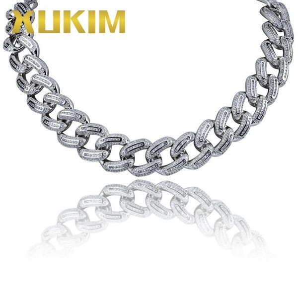 xukim jewelry punk gold color miami cuban link chain cz iced out hip hop necklace, Silver
xukim jewelry punk gold color miami cuban link chain cz iced out hip hop necklace, Silver