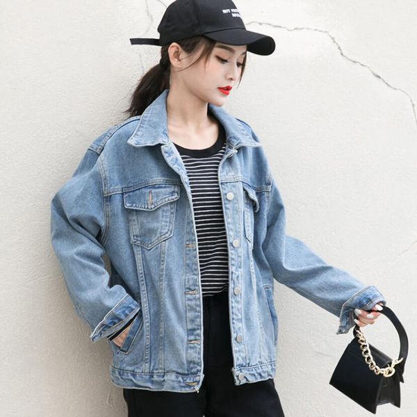 women's jackets solid color denim jacket women 2021 spring loose casual blue coats female outwear feminine chaqueta mujer coat, Black;brown
women's jackets solid color denim jacket women 2021 spring loose casual blue coats female outwear feminine chaqueta mujer coat, Black;brown
