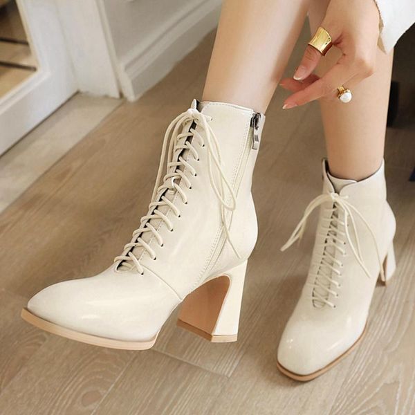 gigifox large sizes 48 hoof high heels fashionable shoelaces winter shoes woman office lady ankle boots female, Black
gigifox large sizes 48 hoof high heels fashionable shoelaces winter shoes woman office lady ankle boots female, Black