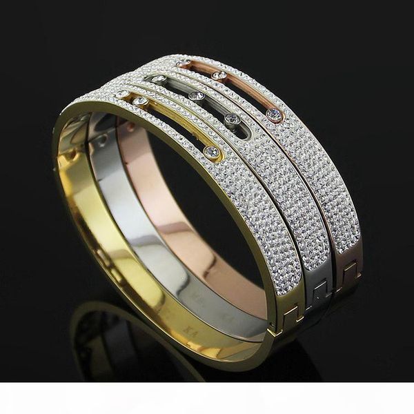 tittanium steel full cz diamond bangle 18k rose gold 3 diamond slide bracelet, Black
tittanium steel full cz diamond bangle 18k rose gold 3 diamond slide bracelet, Black