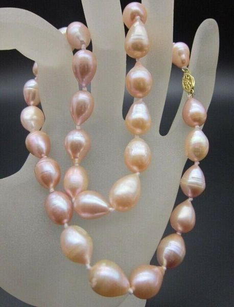 chains perfect 11-13mm akota pink pearl 14k gold necklace 18'', Silver