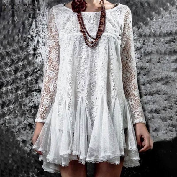zanzea 2020 women long sleeve lace crochet blouse spring o neck hollow out black blusas ruffles hem shirt casual lace top, White
zanzea 2020 women long sleeve lace crochet blouse spring o neck hollow out black blusas ruffles hem shirt casual lace top, White