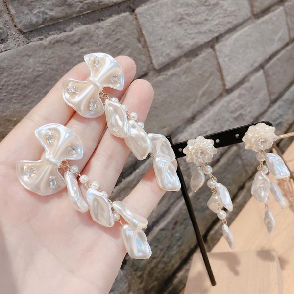 shiny side new accessories pearl bowknot stud earrings for women simple style gift irregular long earrings, Golden;silver
shiny side new accessories pearl bowknot stud earrings for women simple style gift irregular long earrings, Golden;silver