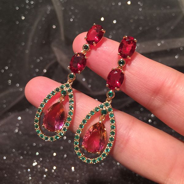 dangle & chandelier fashion long red cz drop earring for women wedding bridal, Silver
dangle & chandelier fashion long red cz drop earring for women wedding bridal, Silver