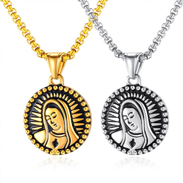 necklace womens coin virgin mary pendant necklace jewelry on the neck stainless steel chain round gifts man accessories, Silver
necklace womens coin virgin mary pendant necklace jewelry on the neck stainless steel chain round gifts man accessories, Silver