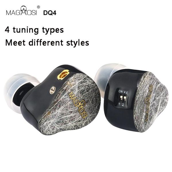 

headsets magaosi dq4 2ba + 2dd hybrid earphone in ear hifi monitor dj studio noise cancelling music mmcx audiophile