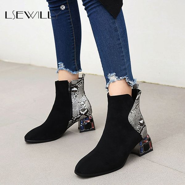 boots lsewilly fashion women ankle high thick heels shoes female est pointed toe ladies shoe boot woman zipper, Black
boots lsewilly fashion women ankle high thick heels shoes female est pointed toe ladies shoe boot woman zipper, Black