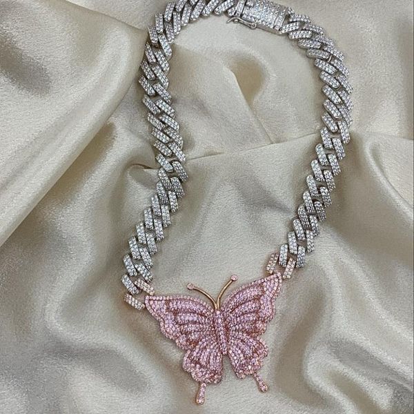 pink silver color two tone iced out bling 12mm cz miami cuban link chain pink butterfly pendant hiphop pinky butterfly necklace, Golden;silver
pink silver color two tone iced out bling 12mm cz miami cuban link chain pink butterfly pendant hiphop pinky butterfly necklace, Golden;silver