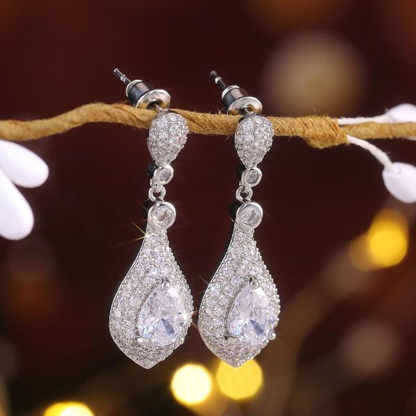white color water drop crystal pendant for women wedding gift white cubic zircon luxury drop earrings fashion jewelry eq083, Silver
white color water drop crystal pendant for women wedding gift white cubic zircon luxury drop earrings fashion jewelry eq083, Silver