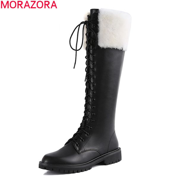 boots morazora 2021 genuine leather knee high fashion lace up quality winter keep warm women, Black
boots morazora 2021 genuine leather knee high fashion lace up quality winter keep warm women, Black