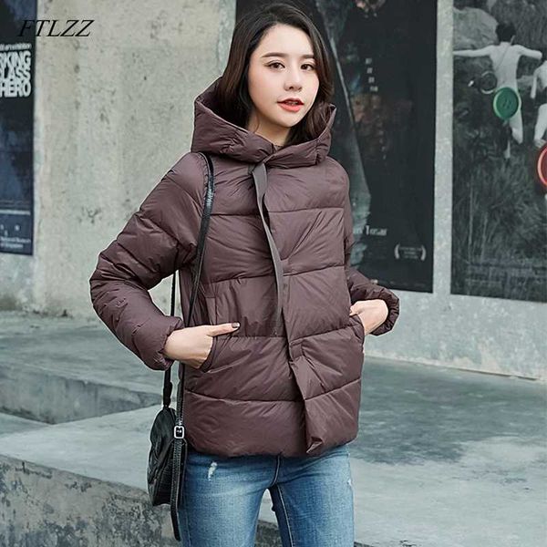 ftlzz winter 90% ultra light white duck down jacket women down coat hooded parkas warm female short snow outwear, Black 
ftlzz winter 90% ultra light white duck down jacket women down coat hooded parkas warm female short snow outwear, Black