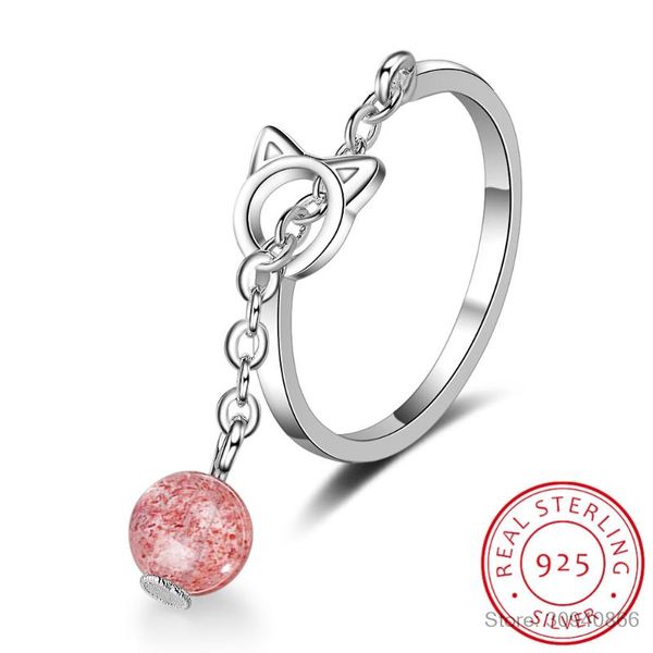 cluster rings temperament two colors strawberry 925 sterling silver jewelry bell cute cat opening animal women sr381, Golden;silver
cluster rings temperament two colors strawberry 925 sterling silver jewelry bell cute cat opening animal women sr381, Golden;silver
