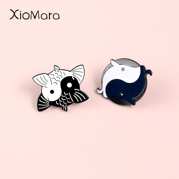 pins, brooches yin yang fish pins black white two goldfish whales round badges animal jewelry ocean lucky lapel, Gray
pins, brooches yin yang fish pins black white two goldfish whales round badges animal jewelry ocean lucky lapel, Gray