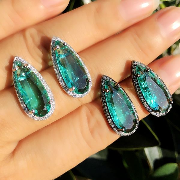 stud vintage green water drop shape earrings white cubic zirconia black plated blue crytal glass women fashion party jewelry, Golden;silver
stud vintage green water drop shape earrings white cubic zirconia black plated blue crytal glass women fashion party jewelry, Golden;silver