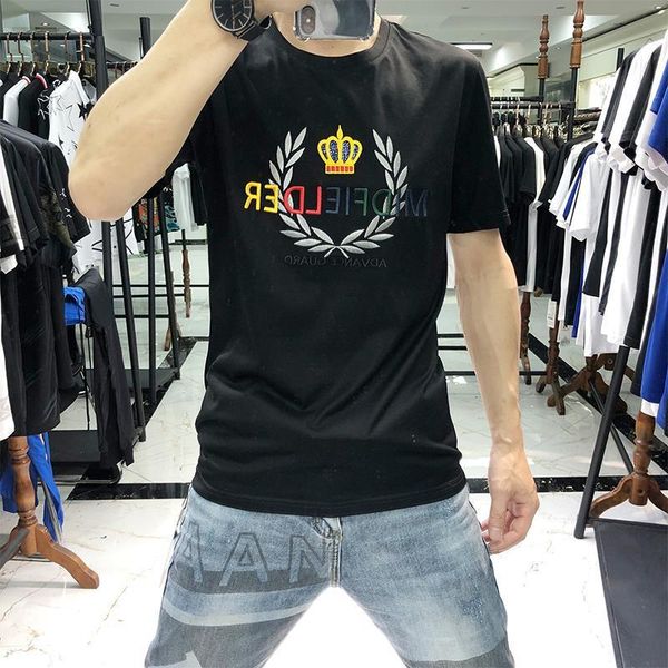 2020 men's short-sleeved men's fashion brand half-sleeved t-shirt crown embroidered mercerized cotton t-shirt men's european, White;black
2020 men's short-sleeved men's fashion brand half-sleeved t-shirt crown embroidered mercerized cotton t-shirt men's european, White;black