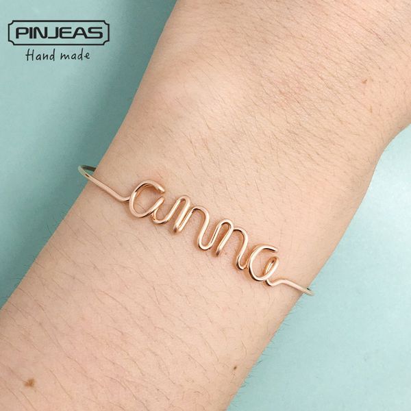pinjeas custom name bracelet handmade diy wire wrap personalized letter any word minimalist bangle woman gift jewelry, Black
pinjeas custom name bracelet handmade diy wire wrap personalized letter any word minimalist bangle woman gift jewelry, Black