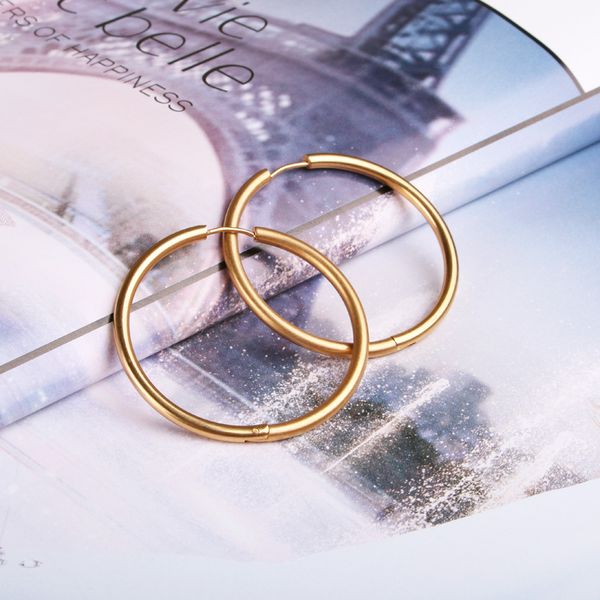 gold color stainless steel 4.5cm big round hoop earring for women simple fashion jewelry 2020, Golden;silver
gold color stainless steel 4.5cm big round hoop earring for women simple fashion jewelry 2020, Golden;silver