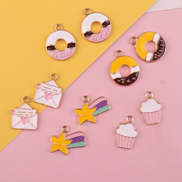 charms 10pcs/lot donut envelope star cake enamel fashion jewelry earring bracelets diy making golden base, Bronze;silver
charms 10pcs/lot donut envelope star cake enamel fashion jewelry earring bracelets diy making golden base, Bronze;silver
