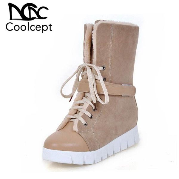 coolcept women flats snow boots winter keep warm plush mid calf boots casual lace up thicken fur cotton shoes women size 34-43, Black
coolcept women flats snow boots winter keep warm plush mid calf boots casual lace up thicken fur cotton shoes women size 34-43, Black