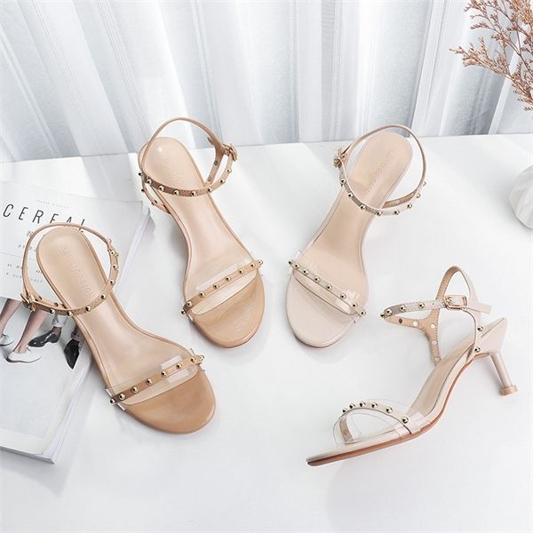 summer 2019 shoes woman pvc rivets ankle straps 6.5cm thin high heels sandals women flock solid ankle wedding stud slippers shoe 0925, Black
summer 2019 shoes woman pvc rivets ankle straps 6.5cm thin high heels sandals women flock solid ankle wedding stud slippers shoe 0925, Black